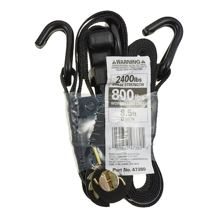 Keeper Keeper 1.25 in. W X 8.5 ft. L Black Tie Down Strap 800 lb 1 pk 47380